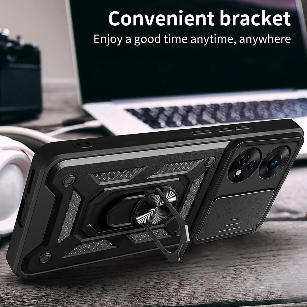Etui na Oppo A98, Techsuit, CamShield, Czarne