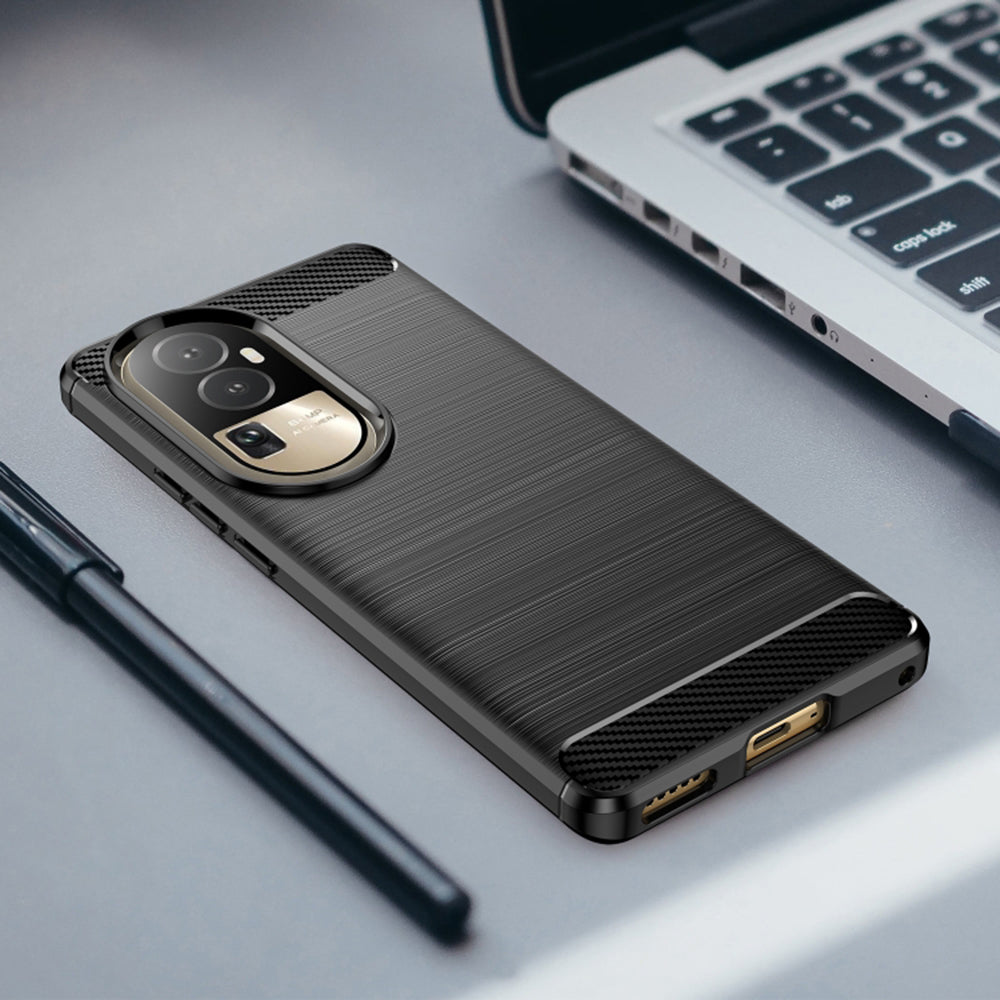 Etui na Oppo Reno10 / Reno10 Pro, Techsuit, Carbon, Czarny