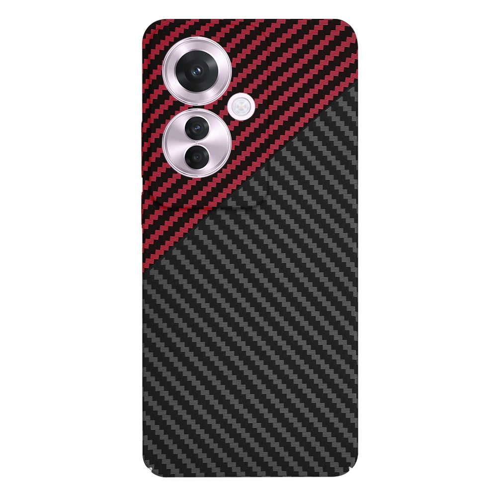 Case for Oppo Reno11 F, Techsuit, Carbonite FiberShell, Black Red