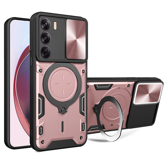 Etui na Oppo Reno12, Techsuit, CamGuard Pro, Różowo-Złote
