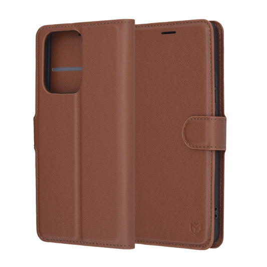 Etui na Oppo Reno13 FS 5G / Reno13 F 4G / Reno13 F, Techsuit, Leather Folio, Brązowe