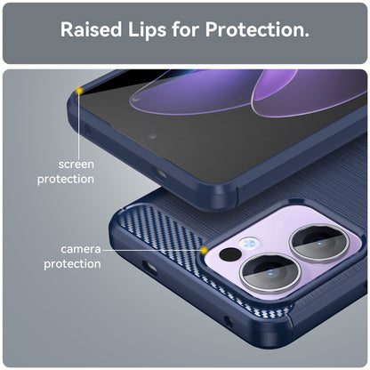 Etui na Oppo Reno13 FS 5G / Reno13 F 4G / Reno13 F, Techsuit, Carbon, Niebieskie