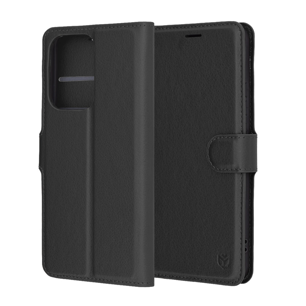 Case for Oppo Reno13 Pro, Techsuit, Leather Folio, Black