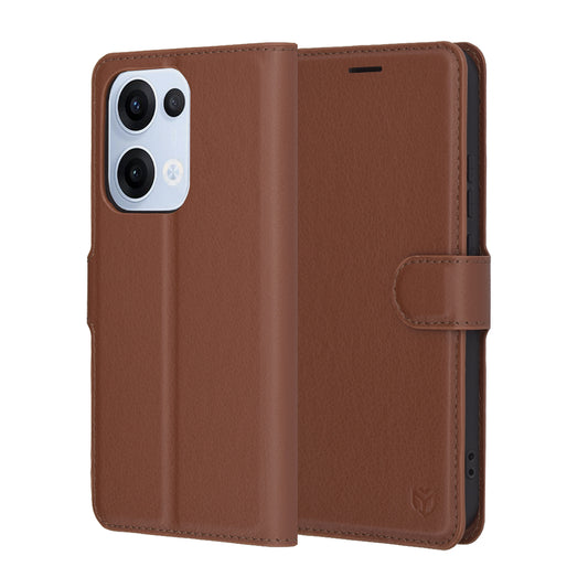 Etui na Oppo Reno13, Techsuit, Leather Folio, Brązowe
