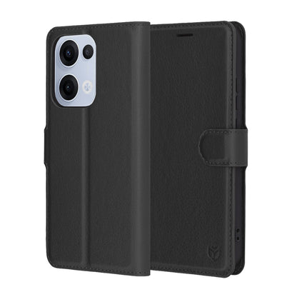 Case for Oppo Reno13, Techsuit, Leather Folio, Black