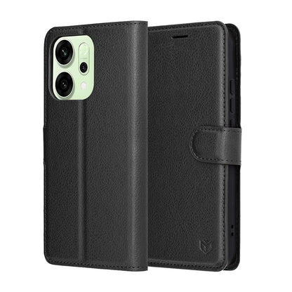 Etui na Oppo Reno14, Techsuit, Leather Folio, Czarne