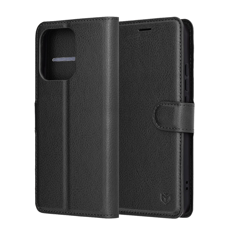 Etui na Oppo Reno14, Techsuit, Leather Folio, Czarne