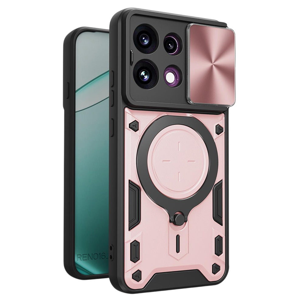 Etui na Oppo Reno16 F / Reno16 FS, Techsuit, CamGuard Pro, Różowo-Złote