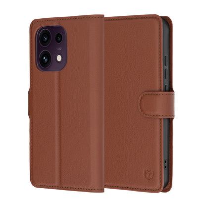Etui na Oppo Reno16 F / Reno16 FS, Techsuit, Leather Folio, Brązowe