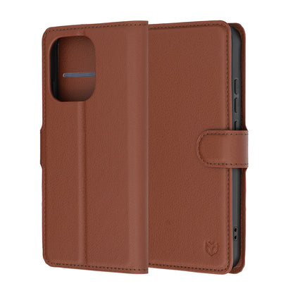 Etui na Oppo Reno16 F / Reno16 FS, Techsuit, Leather Folio, Brązowe