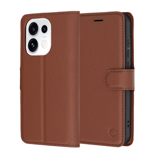 Etui na Oppo Reno16 Pro, Techsuit, Leather Folio, Brązowe