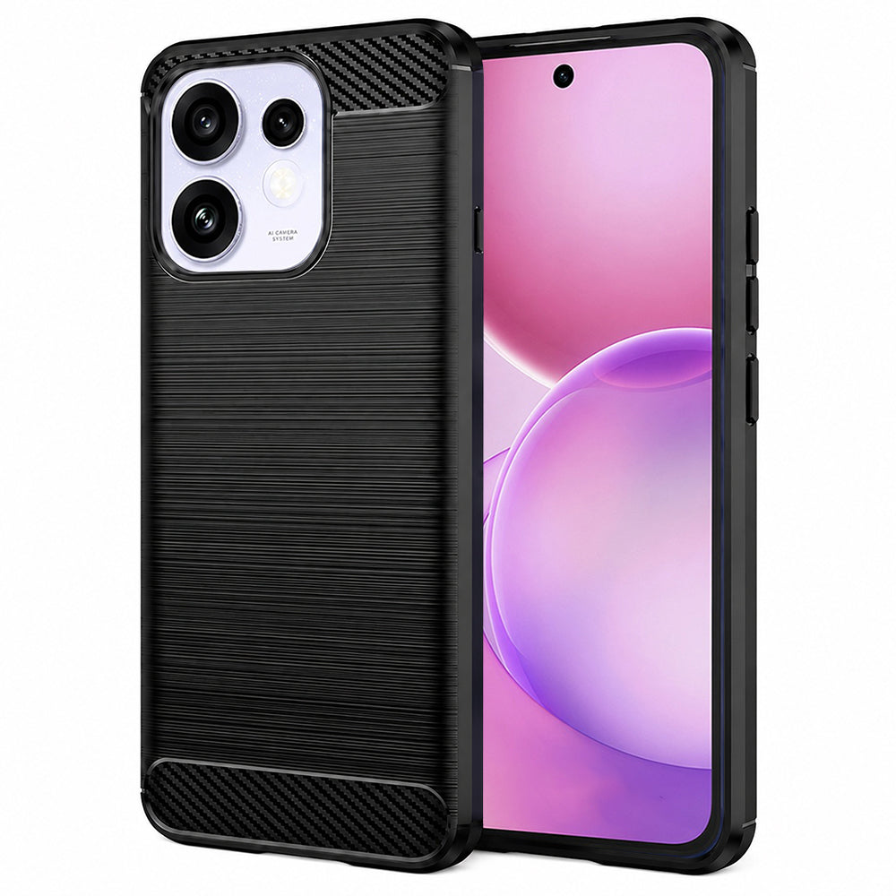 Etui na Oppo Reno16 / Reno16 Pro, Techsuit, Carbon, Czarny