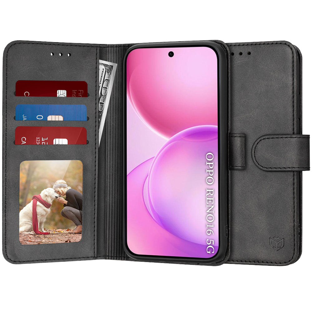 Etui na Oppo Reno16 / Reno16 Pro, Techsuit, Diary Book, czarne