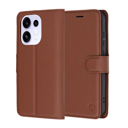 Etui na Oppo Reno16 / Reno16 Pro, Techsuit, Leather Folio, Brązowe
