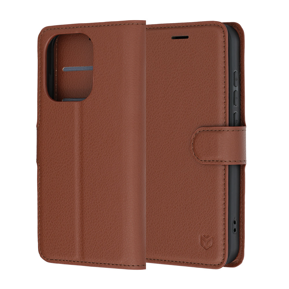 Etui na Oppo Reno16 / Reno16 Pro, Techsuit, Leather Folio, Brązowe
