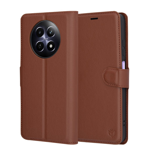 Etui na Realme 12x / 12, Techsuit, Leather Folio, Brązowe