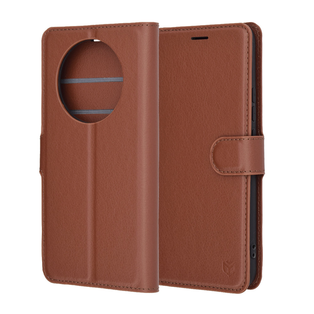 Case for Realme 14 Pro, Techsuit, Leather Folio, Brown