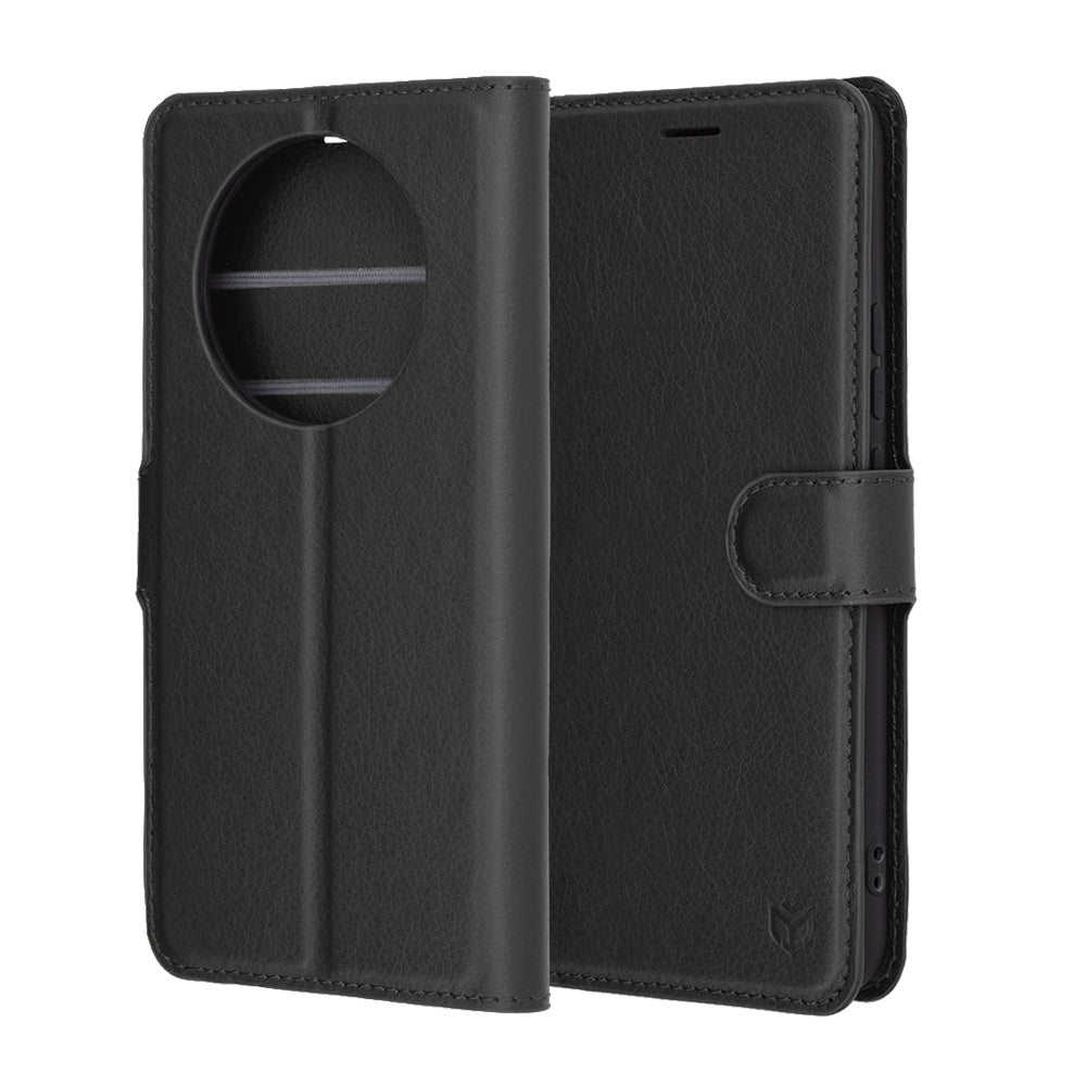 Case for Realme 14 Pro, Techsuit, Leather Folio, Black