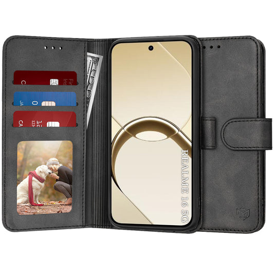 Etui na Realme 16, Techsuit, Diary Book, czarne