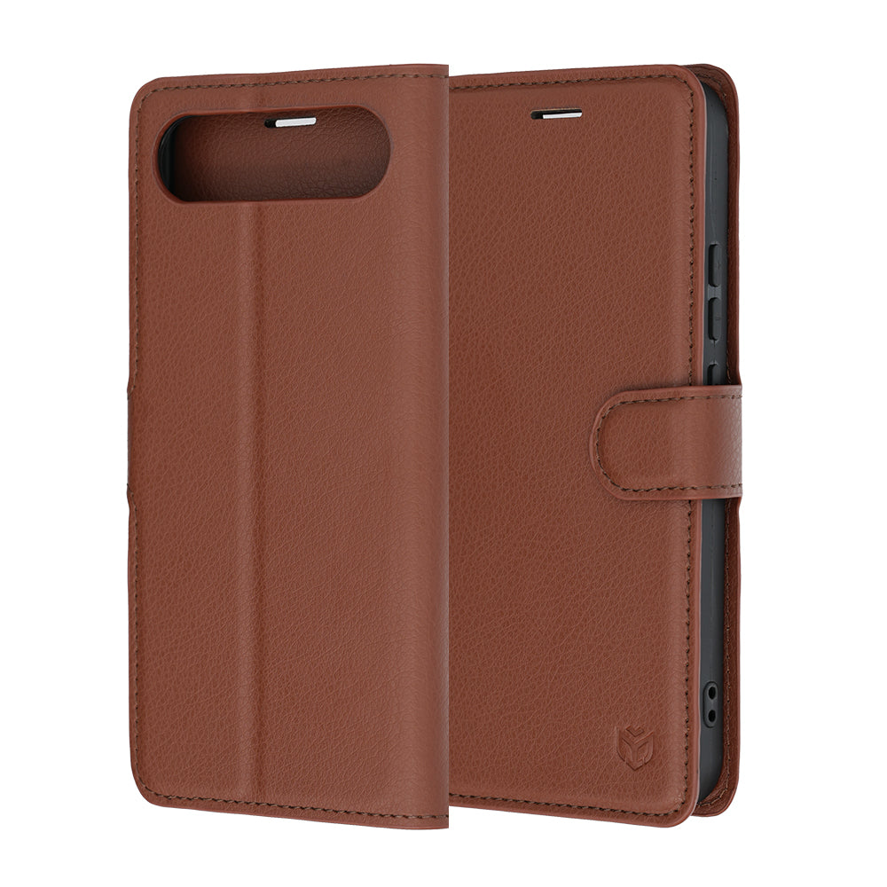 Etui na Realme 16, Techsuit, Leather Folio, Brązowe