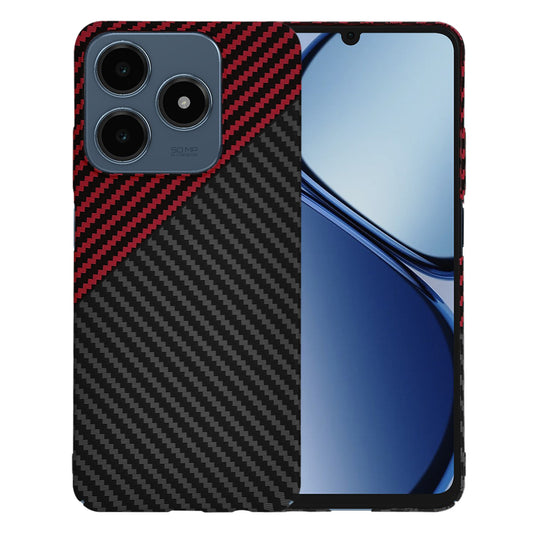 Etui na Realme C63 / C61, Techsuit, Carbonite FiberShell, Czarna Czerwona