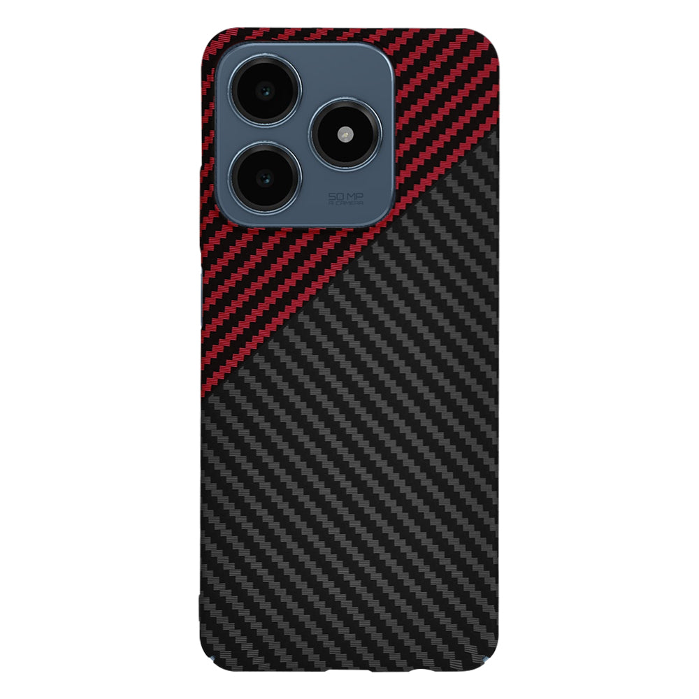 Etui na Realme C63 / C61, Techsuit, Carbonite FiberShell, Czarna Czerwona