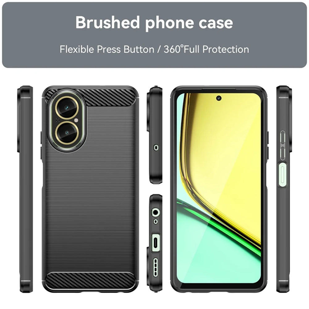 Etui na Realme C67 4G, Techsuit, Carbon, Czarny