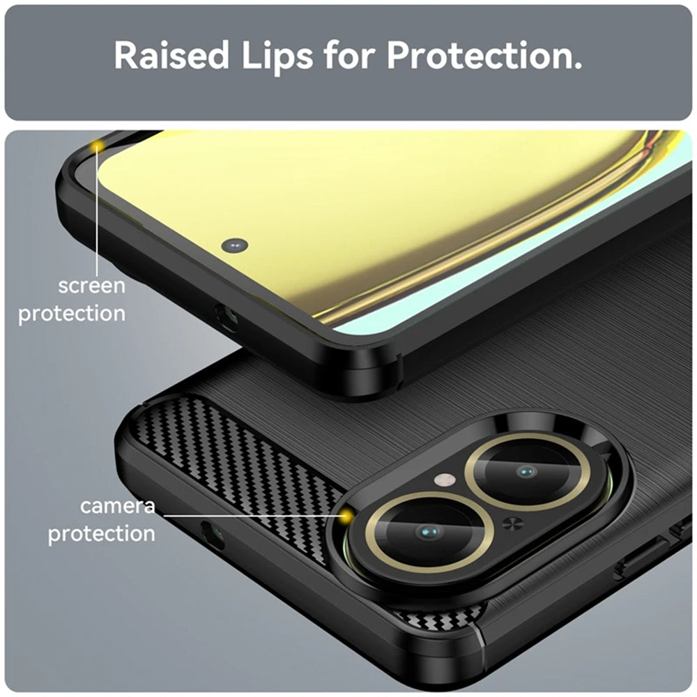 Etui na Realme C67 4G, Techsuit, Carbon, Czarny