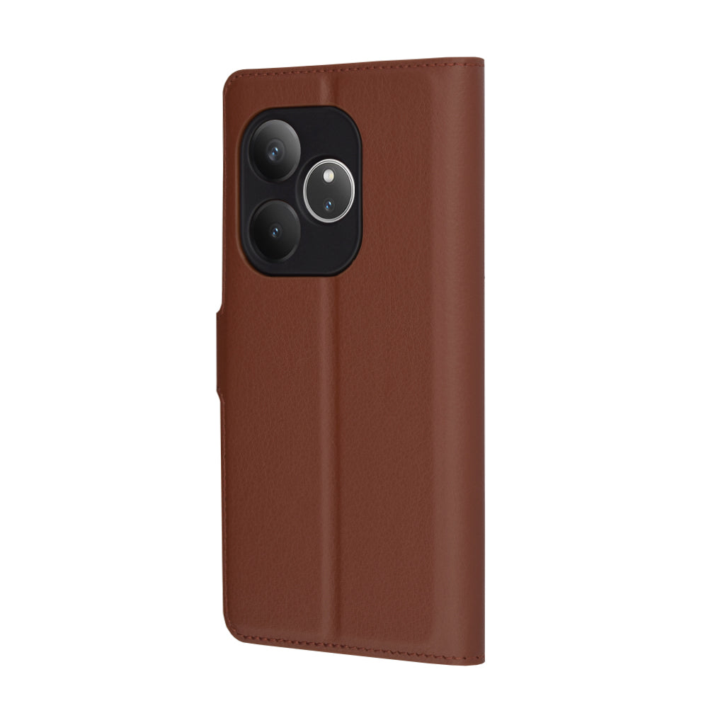 Case for Realme GT 6T / GT 6, Techsuit, Leather Folio, Brown