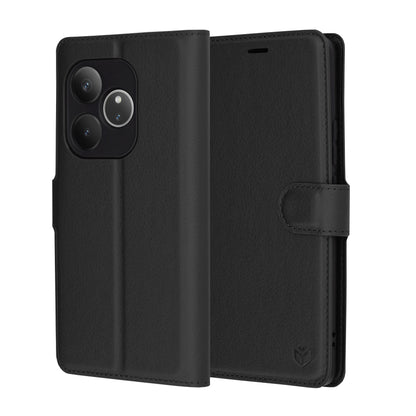 Case for Realme GT 6T / GT 6, Techsuit, Leather Folio, Black