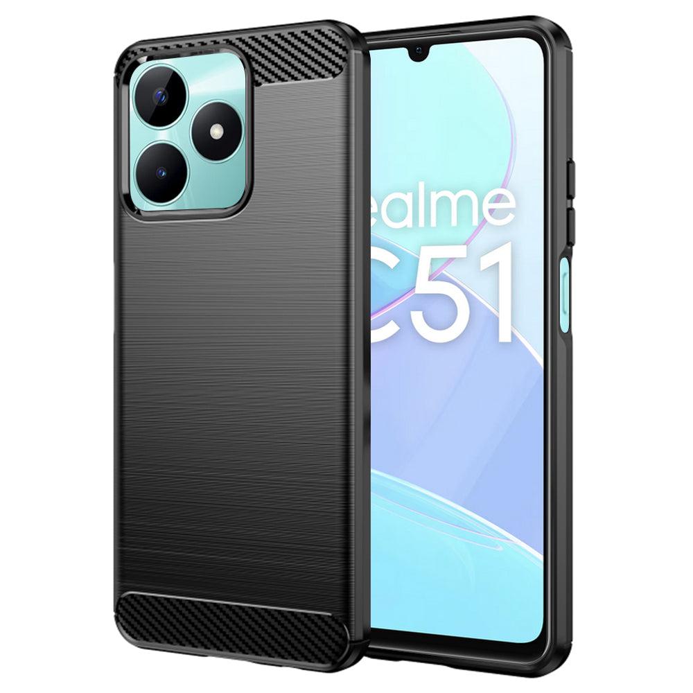 Etui na Realme Note 50 / C51, Techsuit, Carbon, Czarny