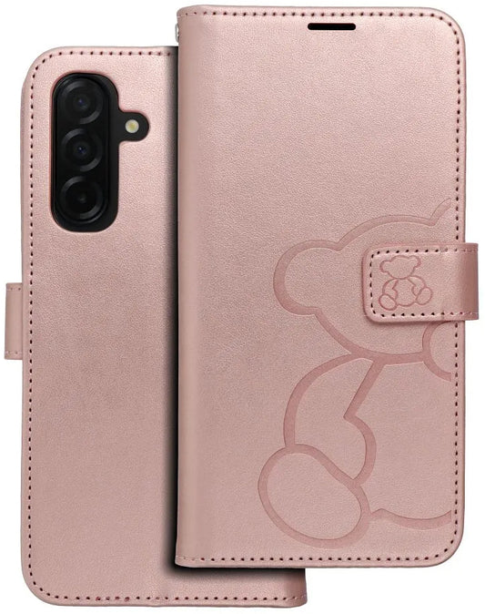 Etui na Samsung Galaxy A26 A266, OEM, MEZZO Teddy Bear, Różowo-Złote