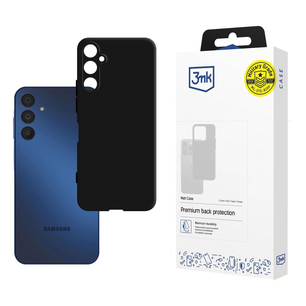 Etui do Samsung Galaxy A15 5G A156 / A15 A155, 3MK, Czarna Matowa