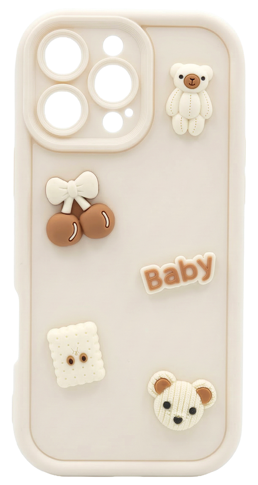 Case for Samsung Galaxy A37 5G, OEM, Ultra Trendy 3D Bear, Beige