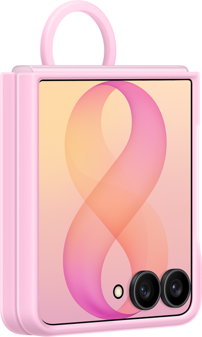Etui na Samsung Galaxy Z Flip8 F776, silikonowy pierścień magnetyczny, różowy EF-EF776CVEGWW