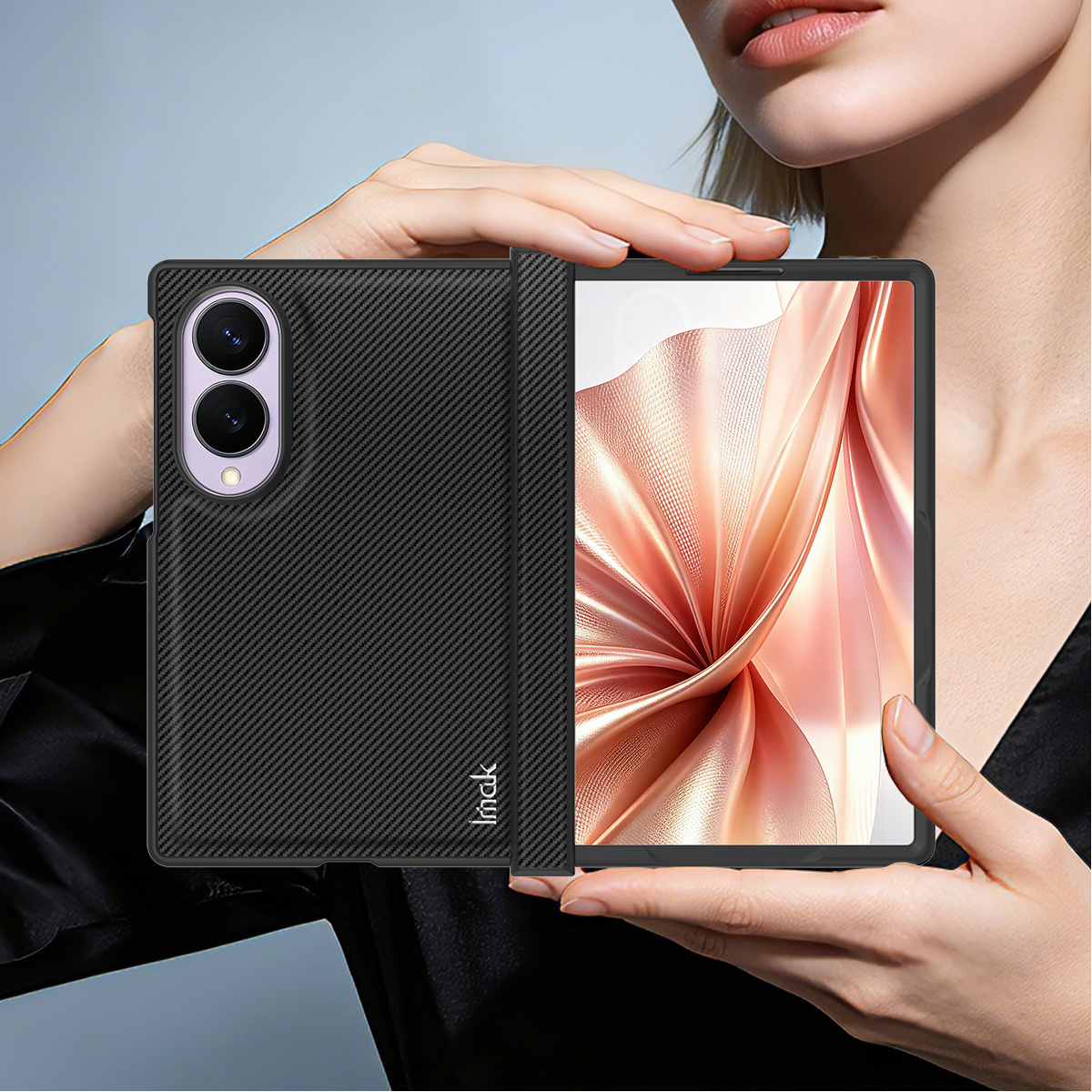Etui na Samsung Galaxy Z Fold8 F971, Imak, Carbon, Czarny