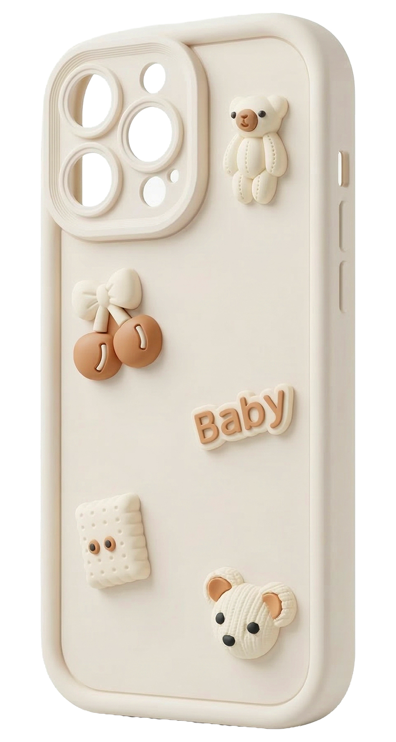 Case for Samsung Galaxy A17 5G, OEM, Ultra Trendy 3D Bear, Beige