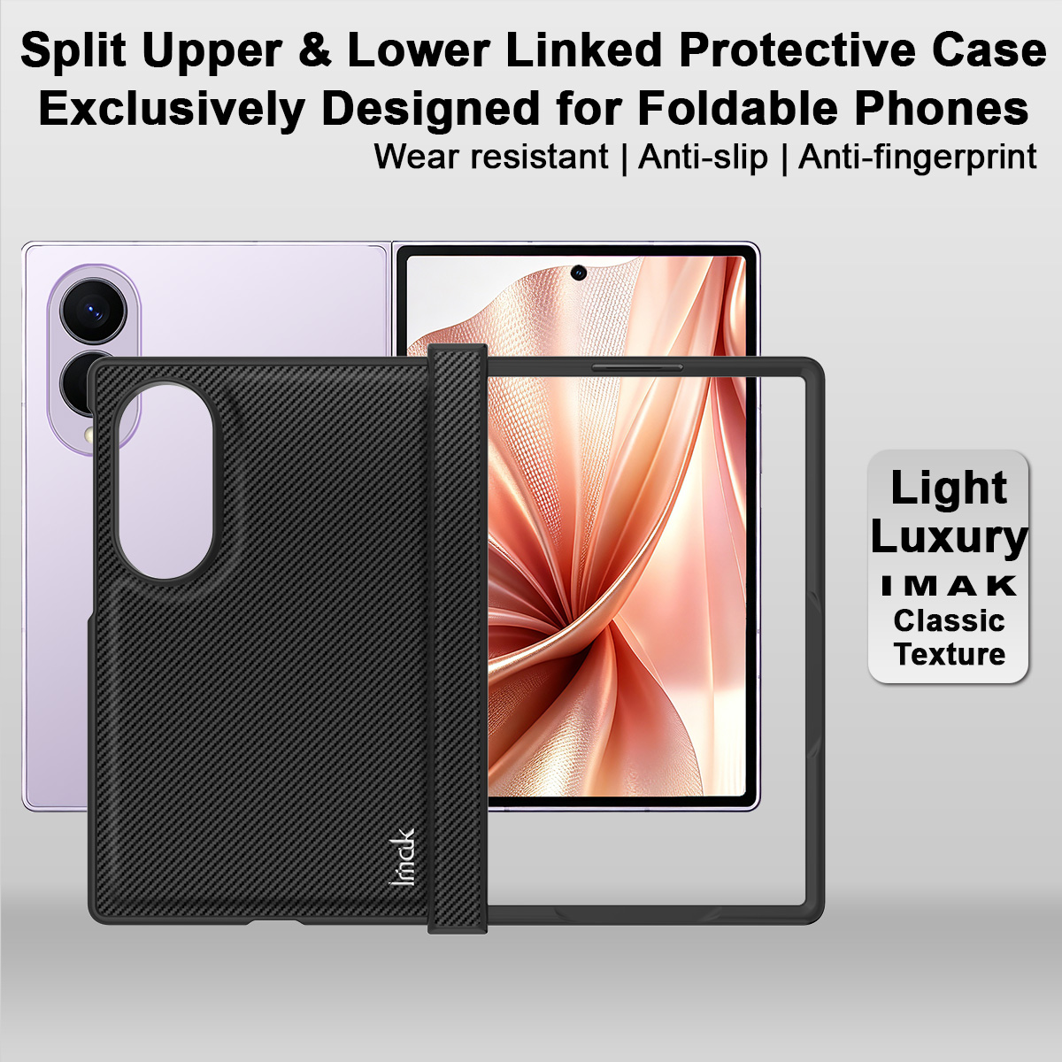 Etui na Samsung Galaxy Z Fold8 F971, Imak, Carbon, Czarny