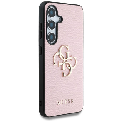 Etui na Samsung Galaxy S25+ S936, Guess, 4G Grained Big and Classic Logo, Różowy, Odnowione