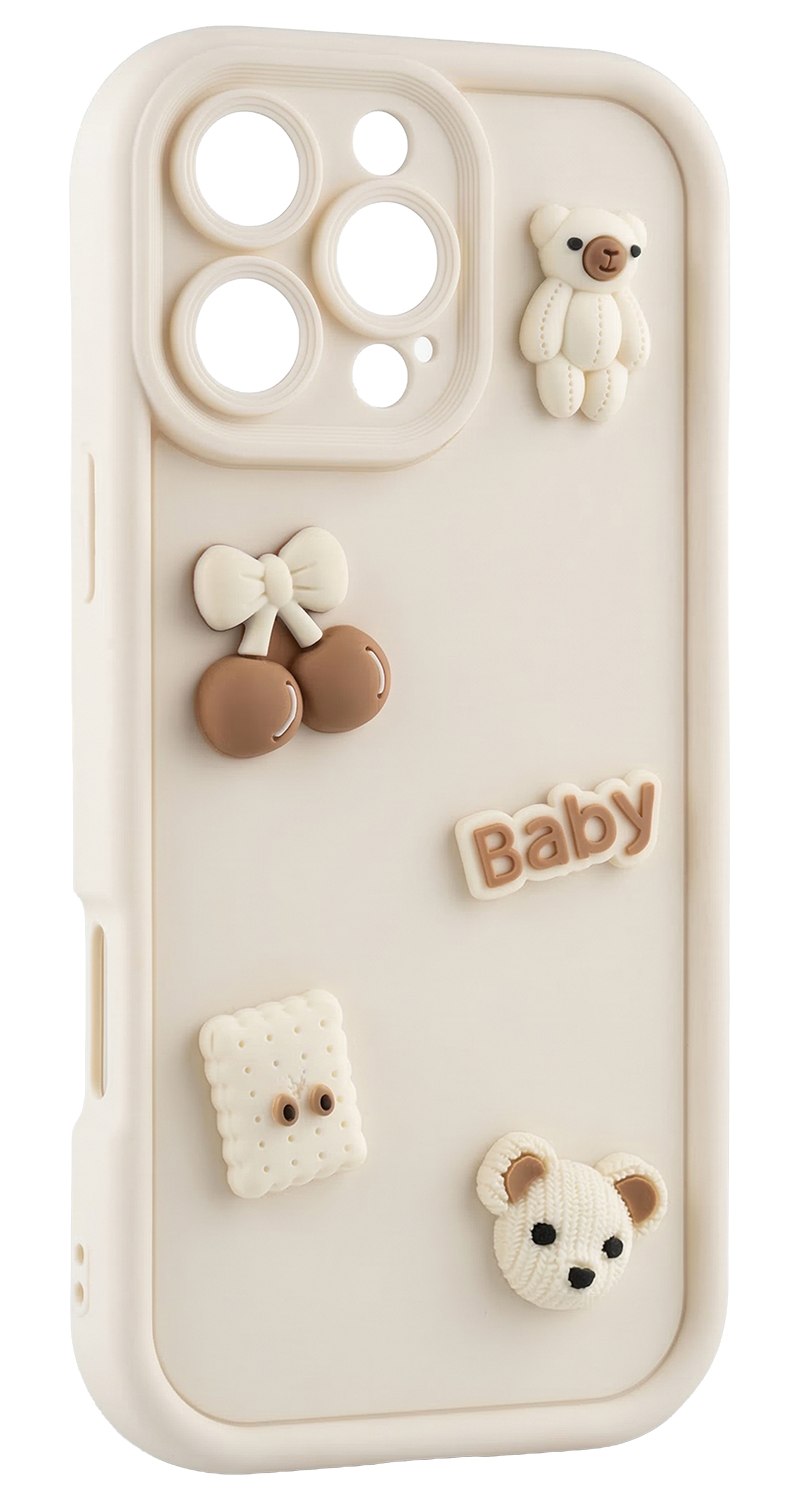 Case for Samsung Galaxy S26 Plus S947, OEM, Ultra Trendy 3D Bear, Beige