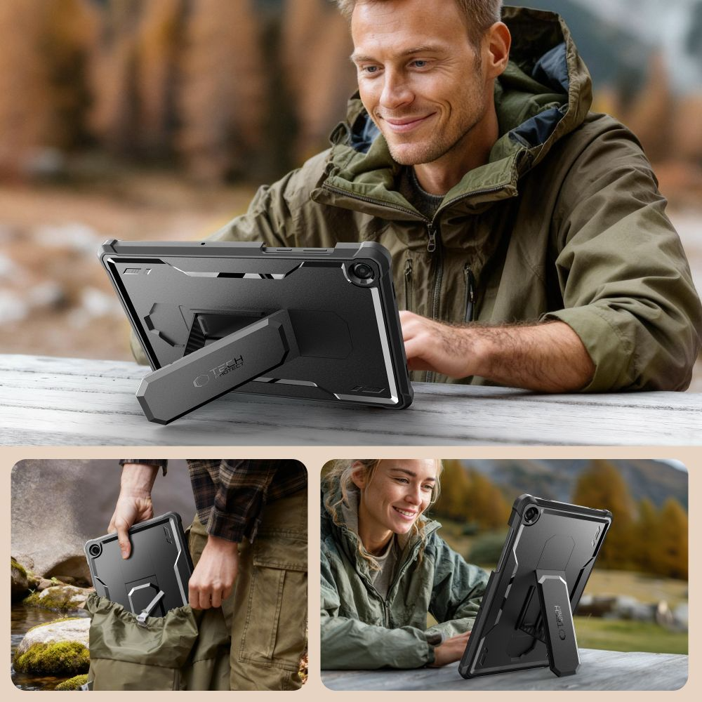 Case for Samsung Galaxy Tab A11+ / Tab A9+, Tech-Protect, Kevlar Pro, Black