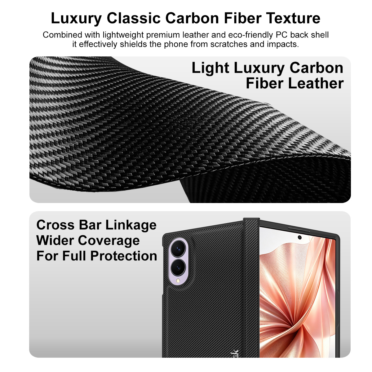 Etui na Samsung Galaxy Z Fold8 F971, Imak, Carbon, Czarny