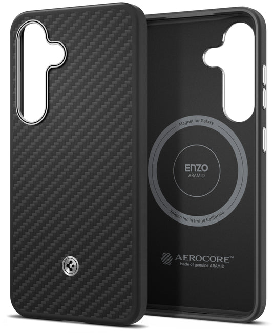 Etui na Samsung Galaxy S25 S931, Spigen Enzo Aramid Magnet, Czarne GP-FPS931PGABW