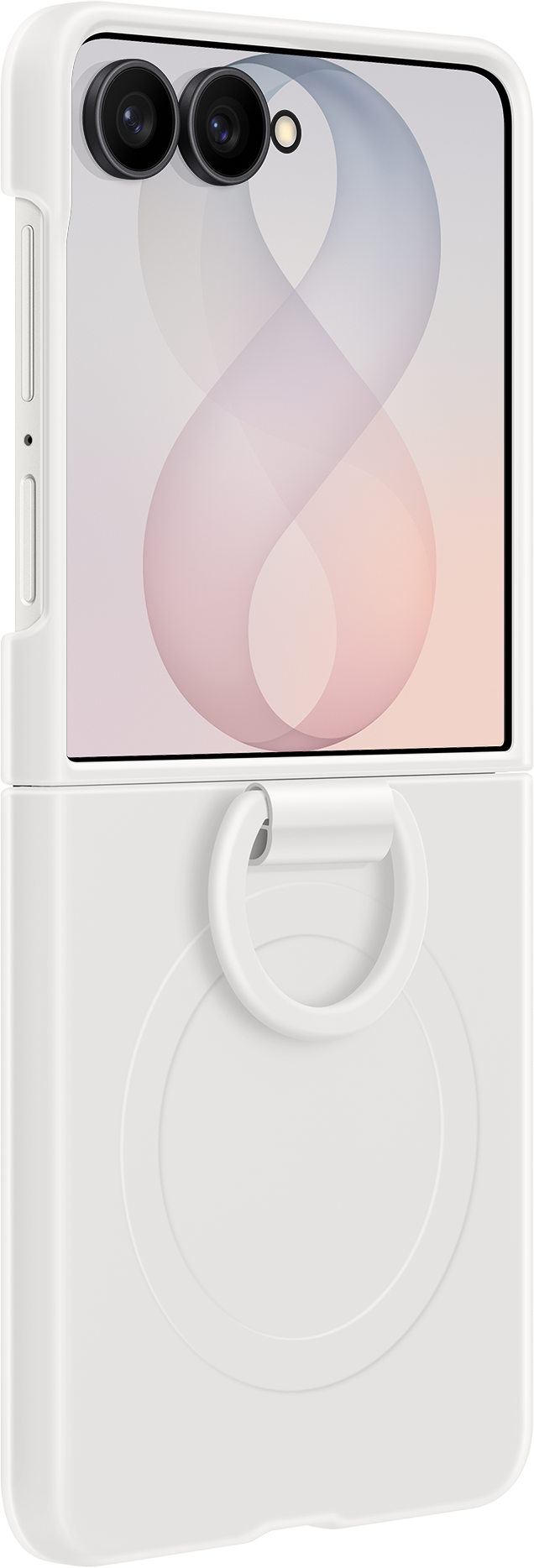 Case for Samsung Galaxy Z Flip8 F776, Silicone Ring Magnet, White EF-EF776CWEGWW