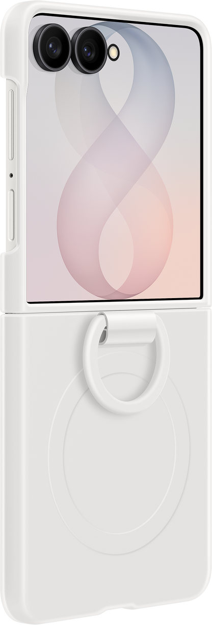 Case for Samsung Galaxy Z Flip8 F776, Silicone Ring Magnet, White EF-EF776CWEGWW