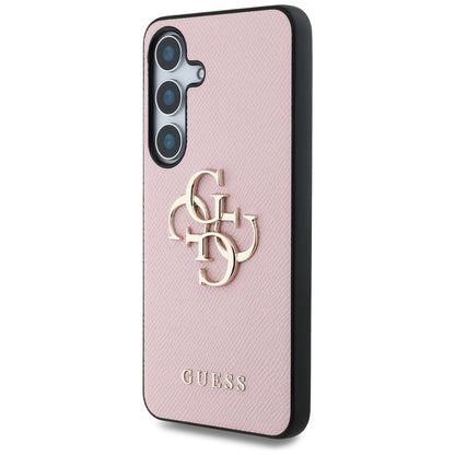 Etui na Samsung Galaxy S25+ S936, Guess, 4G Grained Big and Classic Logo, Różowy, Odnowione