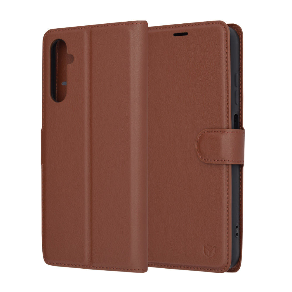 Case for Samsung Galaxy A05s A057, Techsuit, Leather Folio, Brown