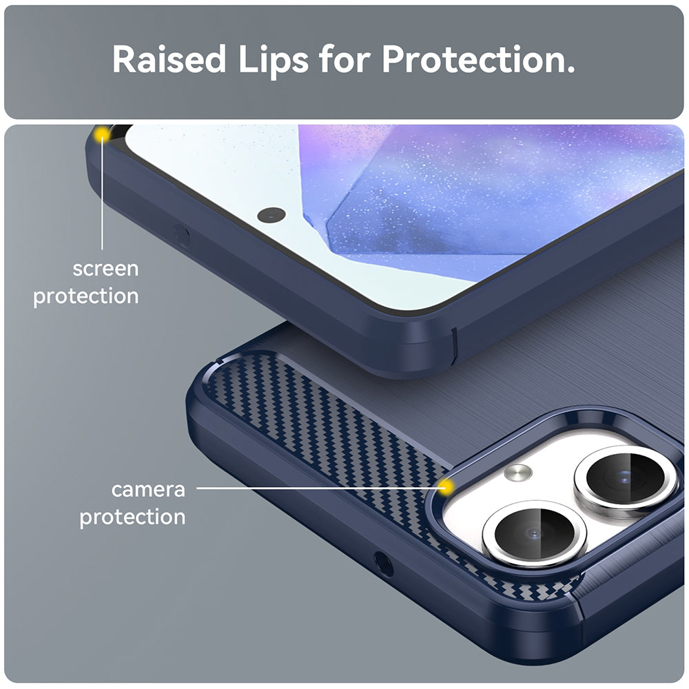 Case for Samsung Galaxy A06 A065, Techsuit, Carbon, Blue