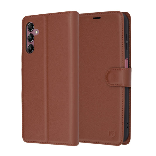 Etui na Samsung Galaxy A14 A145 / A14 5G A146, Techsuit, Leather Folio, Brązowe