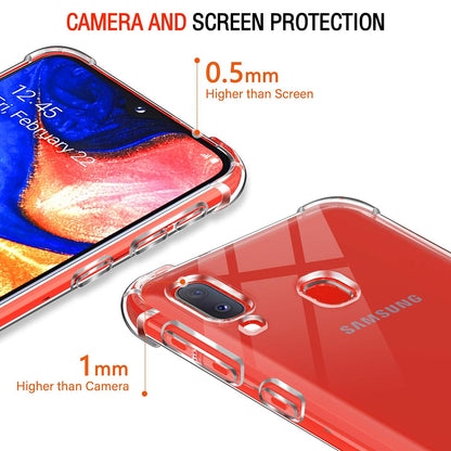 Case for Samsung Galaxy A20e A202, Techsuit, Shockproof Clear, Transparent